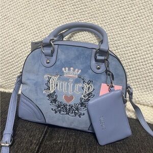 Juicy Couture Blue Handbag with Embroidered Logo